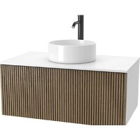 ЗОВ Тумба под умывальник Кито 80 K80LW0MRMC-KP13W (белый/тростник)