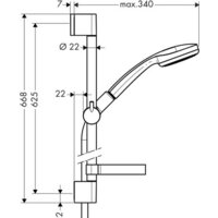 Душевой гарнитур  Hansgrohe Croma 100 (27717000) - Превью изображения №2 — Интернет-магазин Time-Shop