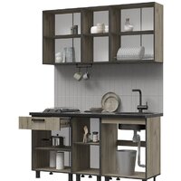 Готовая кухня Стендмебель Эдинбург 1.6 (железный камень/дуб крафт серый) - Превью изображения №2 — Интернет-магазин Time-Shop