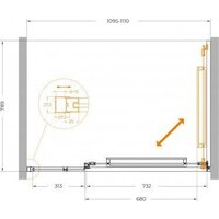 Душевая дверь Cezares LUX-B-FS-11-110-C-GM - Превью изображения №7 — Интернет-магазин Time-Shop