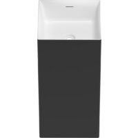 Умывальник Wellsee Pure BY Wellsee 230713000 (отдельностоящий, без отверстия под смеситель, матовый черный/глянцевый белый) - Превью изображения №2 — Интернет-магазин Time-Shop