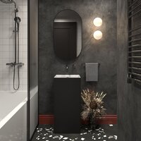 Умывальник Wellsee Pure BY Wellsee 230713000 (отдельностоящий, без отверстия под смеситель, матовый черный/глянцевый белый) - Превью изображения №7 — Интернет-магазин Time-Shop