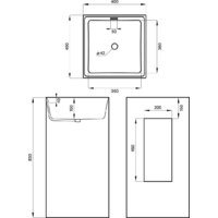 Умывальник Wellsee Pure BY Wellsee 230713000 (отдельностоящий, без отверстия под смеситель, матовый черный/глянцевый белый) - Превью изображения №9 — Интернет-магазин Time-Shop