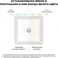Умывальник Wellsee Pure BY Wellsee 230713000 (отдельностоящий, без отверстия под смеситель, матовый черный/глянцевый белый) - Превью изображения №6 — Интернет-магазин Time-Shop
