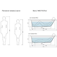 Ванна Cersanit Nike 170x70 с ножками со смесителем Brasko (с сифоном Prime черным) - Превью изображения №6 — Интернет-магазин Time-Shop