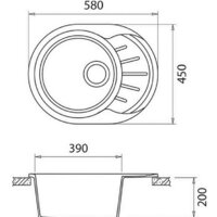 Кухонная мойка GranFest Rondo GF-R580L (иней) - Превью изображения №2 — Интернет-магазин Time-Shop