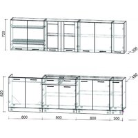 Готовая кухня Интерлиния Мила 27 без столешницы (серебристый/бетон) - Превью изображения №2 — Интернет-магазин Time-Shop