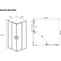 Душевой уголок Aquabath AB-04F-800-2000 - Превью изображения №9 — Интернет-магазин Time-Shop