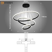 Подвесная люстра Estares Akrilika slim 70W 3R-APP-600x1100-BLACK/CLEAR-220-IP20 - Превью изображения №11 — Интернет-магазин Time-Shop