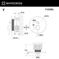 Смеситель Whitecross Y Y1235BL (черный матовый) - Превью изображения №3 — Интернет-магазин Time-Shop