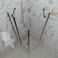 Душевой уголок Triton Йота Блэк А1 90х90 без поддона (прозрачное стекло) - Превью изображения №5 — Интернет-магазин Time-Shop