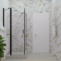 Душевой уголок Triton Йота Блэк А1 90х90 без поддона (прозрачное стекло) - Превью изображения №6 — Интернет-магазин Time-Shop