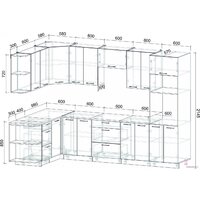 Готовая кухня Интерлиния Мила Лайт 1.68x3.0 левая (белый платинум/бетон портленд/белый гранит) - Превью изображения №4 — Интернет-магазин Time-Shop
