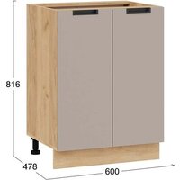 Шкаф напольный Трия Гренада 1Н6 (дуб крафт золотой/холст латте) - Превью изображения №3 — Интернет-магазин Time-Shop