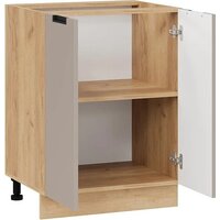 Шкаф напольный Трия Гренада 1Н6 (дуб крафт золотой/холст латте) - Превью изображения №2 — Интернет-магазин Time-Shop