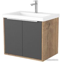  Дабер Тумба под умывальник 018 Тобага/Эридан/Артвин 60 Т18.6Т.0.22Б (дуб галифакс/серый/ручка белая) - Превью изображения №1 — Интернет-магазин Time-Shop