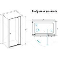 Душевой уголок RGW PA-32B (PA-02B + Z-050-1B) 41083200-014 100x100 (черный/прозрачное стекло) - Превью изображения №2 — Интернет-магазин Time-Shop