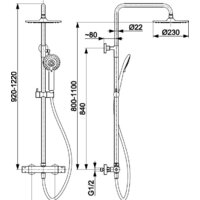 Душевая система  Armatura Luna 5716-920-00 - Превью изображения №2 — Интернет-магазин Time-Shop