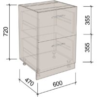 Шкаф напольный Артём-Мебель 600мм СН-114.16-Ш (ДСП бетон спаркс) - Превью изображения №4 — Интернет-магазин Time-Shop
