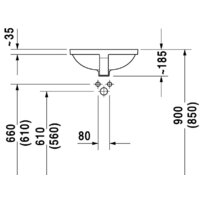 Умывальник Duravit Starck 3 0305430000 - Превью изображения №4 — Интернет-магазин Time-Shop