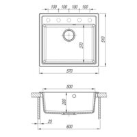 Кухонная мойка Dr. Gans Ника 570 (белый) - Превью изображения №2 — Интернет-магазин Time-Shop