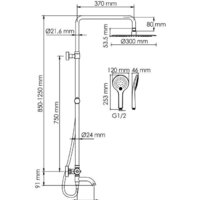 Душевая система  Wasserkraft A288.160.078.BM Thermo - Превью изображения №3 — Интернет-магазин Time-Shop