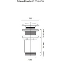 Донный клапан Oltens Rovde 05200800 - Превью изображения №3 — Интернет-магазин Time-Shop