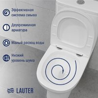 Унитаз напольный Lauter W246 2110246 + гигиенический душ Sano 21LT1292BM (горизонтальный выпуск) - Превью изображения №5 — Интернет-магазин Time-Shop