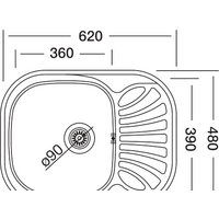 Кухонная мойка Kromevye Bianсa EC 305 D - Превью изображения №2 — Интернет-магазин Time-Shop