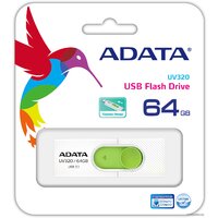 USB Flash ADATA UV320 64GB (белый/зеленый) - Превью изображения №3 — Интернет-магазин Time-Shop