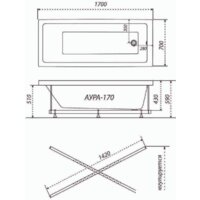 Ванна Triton Аура 170х70 (с каркасом, сифоном, экраном и торцевым экраном) - Превью изображения №8 — Интернет-магазин Time-Shop