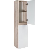  Runo Шкаф-пенал для ванной Модена (подвесной, крафтовый дуб) - Превью изображения №4 — Интернет-магазин Time-Shop