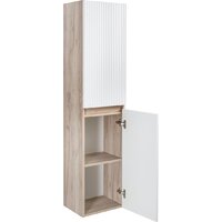  Runo Шкаф-пенал для ванной Модена (подвесной, крафтовый дуб) - Превью изображения №5 — Интернет-магазин Time-Shop