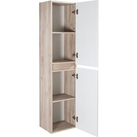  Runo Шкаф-пенал для ванной Модена (подвесной, крафтовый дуб) - Превью изображения №3 — Интернет-магазин Time-Shop