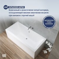 Ванна Lauter Oasis 170 21203070 (с ножками, серым подголовн., белым лиц. и торц.экраном) - Превью изображения №4 — Интернет-магазин Time-Shop