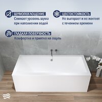 Ванна Lauter Oasis 170 21203070 (с ножками, серым подголовн., белым лиц. и торц.экраном) - Превью изображения №3 — Интернет-магазин Time-Shop