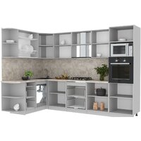 Готовая кухня Интерлиния Мила Лайт 1.68x3.0 левая (белый платинум/белый платинум/дуб бунратти) - Превью изображения №4 — Интернет-магазин Time-Shop