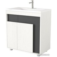 Дабер Тумба под умывальник 015 Andrea Elen 80 Т15.8A.0.20 (белый древесный/серый)