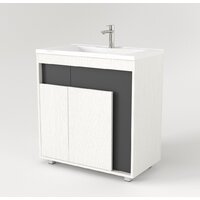  Дабер Тумба под умывальник 015 Andrea Elen 80 Т15.8A.0.20 (белый древесный/серый) - Превью изображения №3 — Интернет-магазин Time-Shop