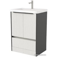 Дабер Тумба под умывальник 017 Тобага/Эридан/Артвин 60 Т17.6Т.0.20Ч (белый древесный/серый/черный)