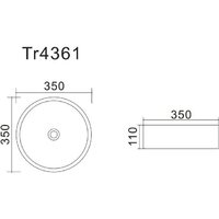 Умывальник Uptrend Kaya TR4361 (глянцевый белый) - Превью изображения №4 — Интернет-магазин Time-Shop