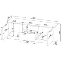 Тумба Интерлиния ТВ Концепт КТ-ТВ3-50 (черный/белый платинум) - Превью изображения №4 — Интернет-магазин Time-Shop