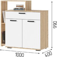 Тумба Стендмебель Санса КМ-01 1000 (белый/дуб сонома) - Превью изображения №6 — Интернет-магазин Time-Shop