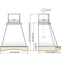 Кухонная вытяжка Elikor Ротонда 60П-650-П3Л (бежевый/дуб) - Превью изображения №2 — Интернет-магазин Time-Shop