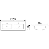 Умывальник CeramaLux NYJ809-120 - Превью изображения №2 — Интернет-магазин Time-Shop