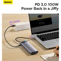 Док-станция Baseus Metal Gleam Series 12-in-1 Multifunctional Type-C Hub Docking Station WKWG020213 - Превью изображения №11 — Интернет-магазин Time-Shop