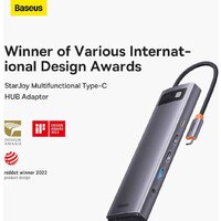 Док-станция Baseus Metal Gleam Series 12-in-1 Multifunctional Type-C Hub Docking Station WKWG020213 - Превью изображения №12 — Интернет-магазин Time-Shop