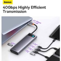 Док-станция Baseus Metal Gleam Series 12-in-1 Multifunctional Type-C Hub Docking Station WKWG020213 - Превью изображения №8 — Интернет-магазин Time-Shop