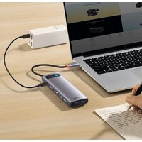 Док-станция Baseus Metal Gleam Series 12-in-1 Multifunctional Type-C Hub Docking Station WKWG020213 - Превью изображения №6 — Интернет-магазин Time-Shop