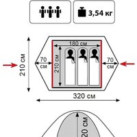 Кемпинговая палатка Tramp Lite Tourist 3 (зеленый) - Превью изображения №2 — Интернет-магазин Time-Shop